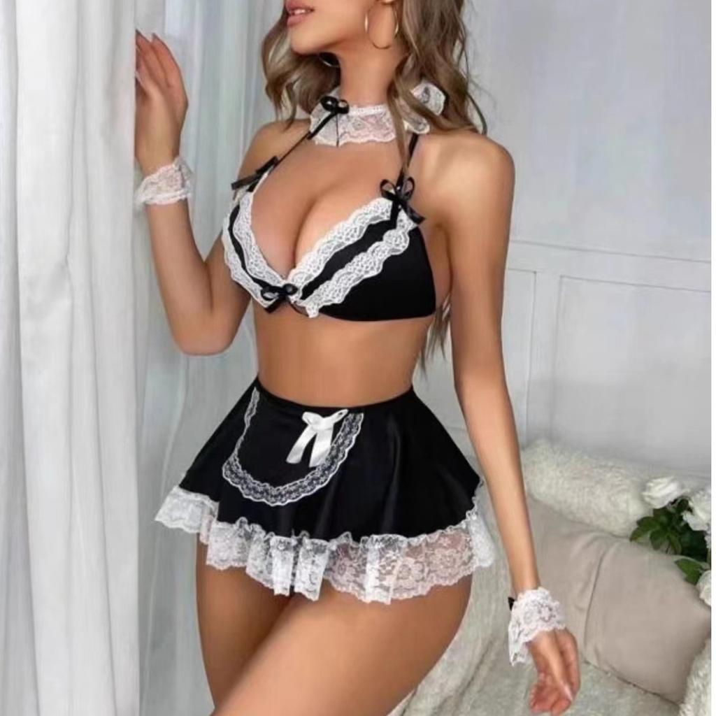 Women's Sleepwear Spaghetti Strap Dress Transparent Sexy Nightgowns Lace Pajamas Sexy Set Lingerie
