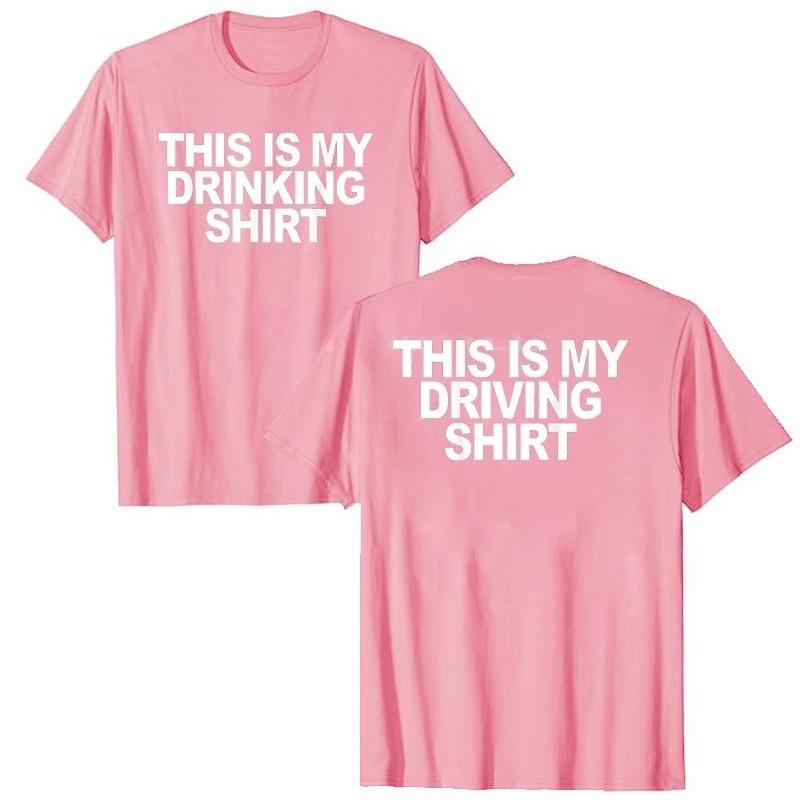 This Is My Drinking Shirt and Driving Shirts Funny Quotes TShirt Letters Printed Sayings Graphic Tee Tops Short Sleeve Blouses