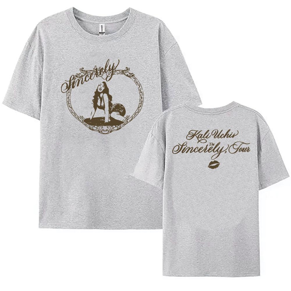 The Sincerely, Tour T-shirt KALI UCHIS Singer Design Tshirts Short Sleeve Cotton Women/Men Tees Loose Fashion O-neck T Shirts