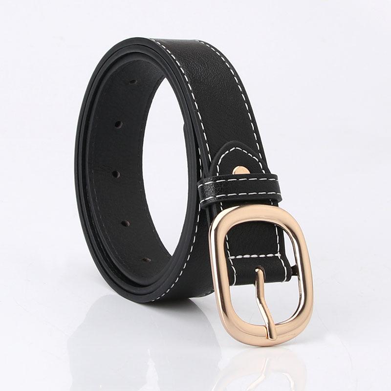 Korean-style Fashionable Women's Wide Belt Casual Decorative Jeans with Black Trendy Belt
