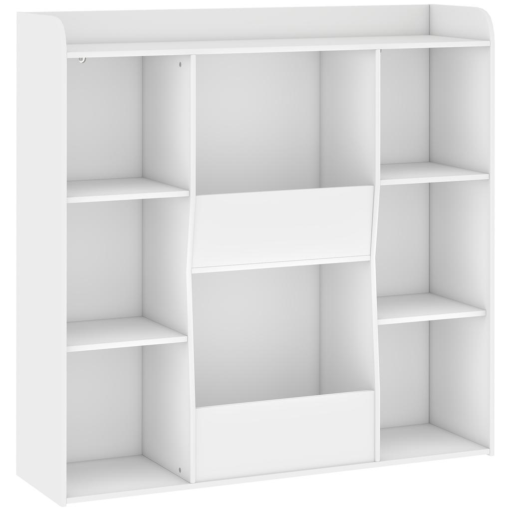 Children s Storage Furniture Bookshelf With 8 Compartments And Upper Shelf 104 X 29 X 101.5 Cm White