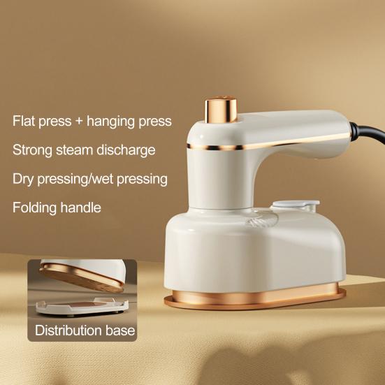 Portable Steam Ironing Machine with Water Tank Foldable Handle 1000W Fast Heating 2-in-1 Dry Wet Mini Travel Iron Clothes Steamer