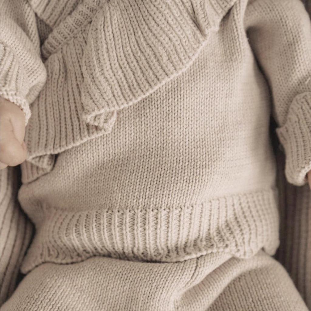 Autumn & Winter Baby Girls Long-Sleeved Sweater and Pants Set with Ruffle Knit Cardigan, Outerwear & Headband, European & American Style
