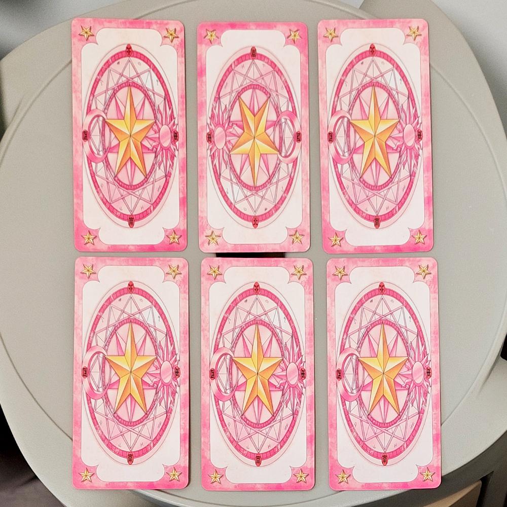 11x5.5cm Cardcaptor Sakura Tarot Deck - Complete 56 Card Set | Pink Sakura Edition for Fans & Cosplay