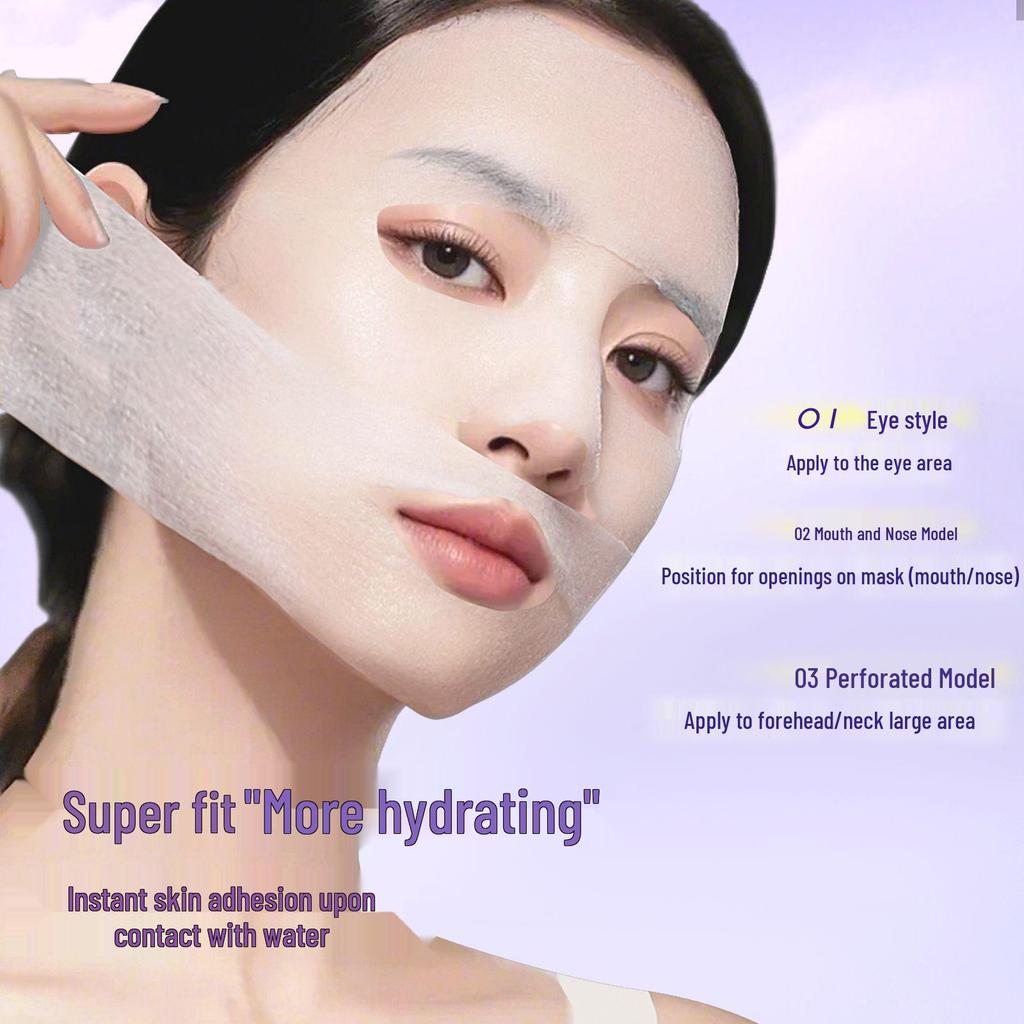 Ultra-Thin Hydrating Tencel Cotton Pads - 3-in-1 Stretchable Wet Compress for Makeup & Facial Masks