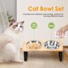 Stainless Steel Elevated Cat Bowl Stand Set Easy Cleaning Non Slip Cat Food Bowl Kit for Dry Wet Food Water for Pet Small Dogs