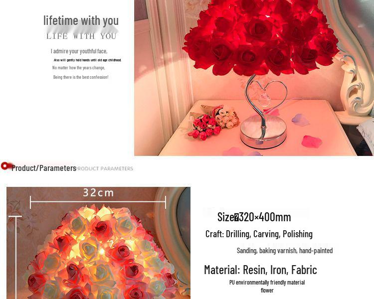 Elegante Europäische Feder Tischlampe - Gemütliches LED Nachttischlicht für Schlafzimmer & Hochzeiten