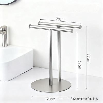 304 Stainless Steel Double Bar Wall Towel Rack with Double T Design