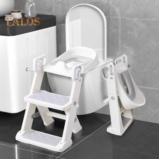 Çocuklar için Ayarlanabilir Yükseklikli Merdivenli Tuvalet Eğitim Koltuğu Katlanabilir Basamaklı Tabure Kaymaz Pedler Tuvalet Eğitimcisi Kaymaz Tuvalet Eğitim Merdiveni