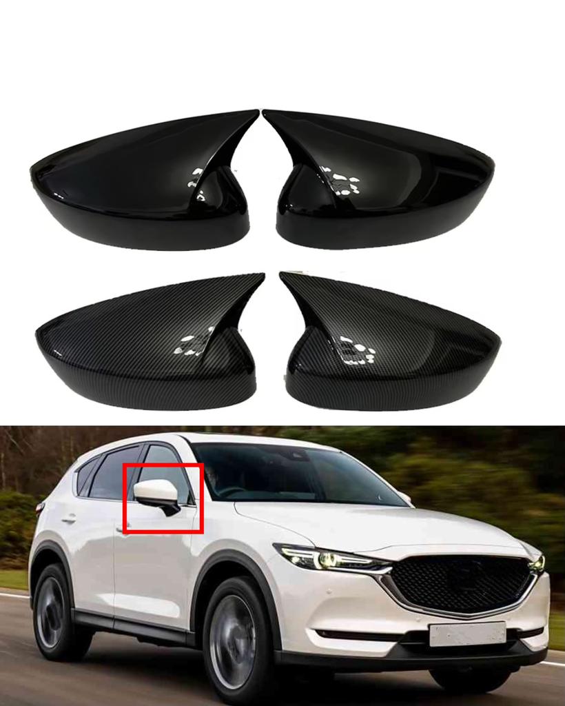Car Rearview Side Mirror Cover For Mazda CX-5 ll 2024 2023 2022 2021 2020 2019-2017 Wing Cap StickerView Case Trim Carbon Fiber