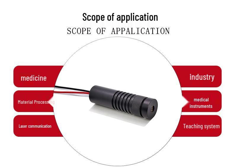 150mW 635nm Red Line Laser Module, 12V-24V, External Focusing, 16x60mm