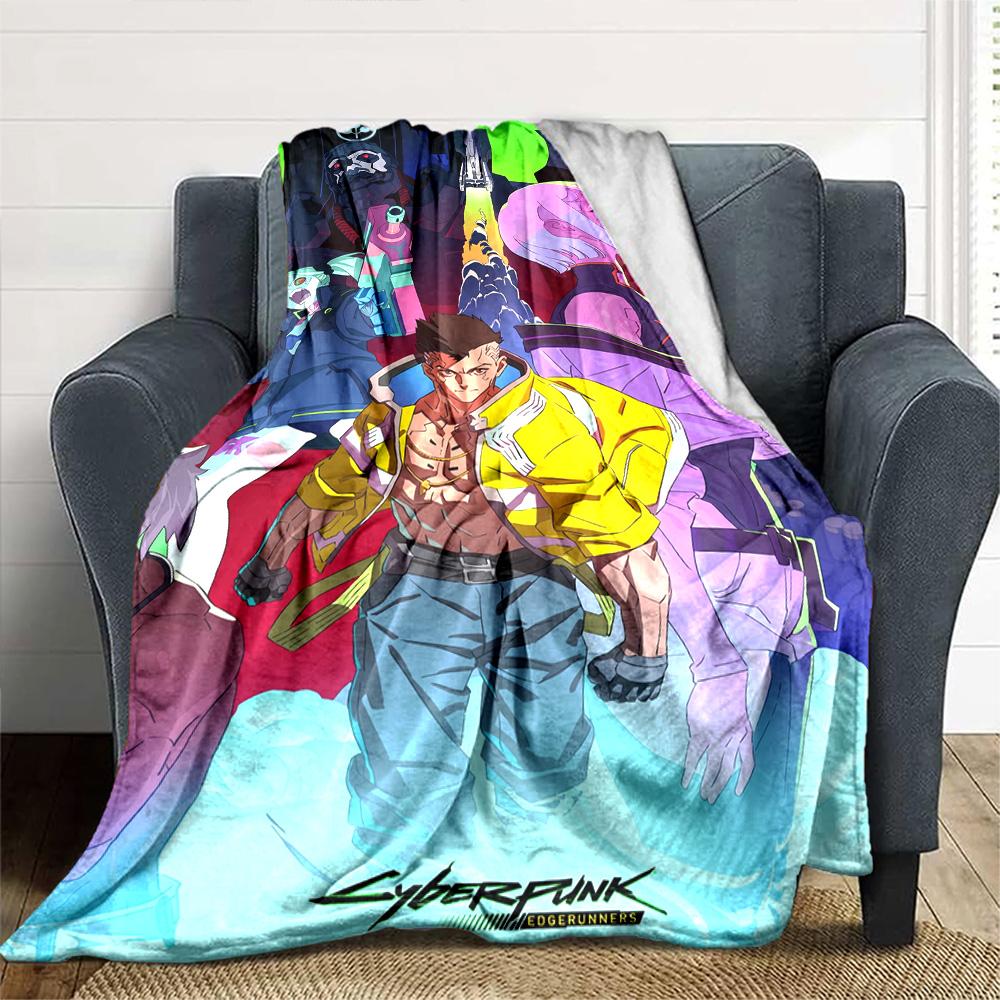 Cyberpunk Edgerunners Blanket Soft Warm Cozy Suitable For Picnics Bedding Bed Allseason Use Stylish Decor Best Holiday Gift For Friends Family