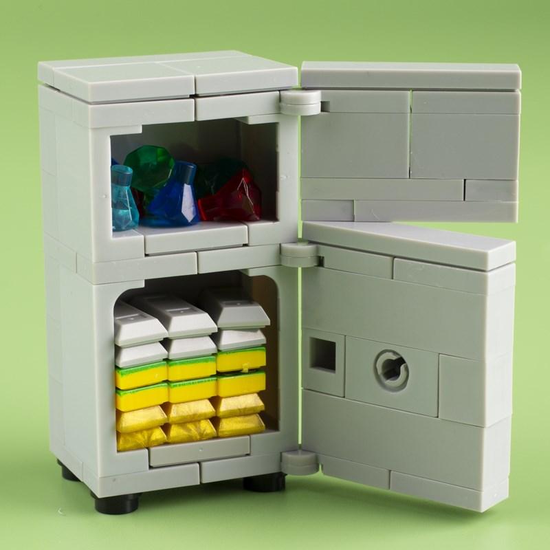 City Strongbox Coin Diamond Gold Silver Money Set Accessories Building Blocks Kids Toys for Children Kids Gifts