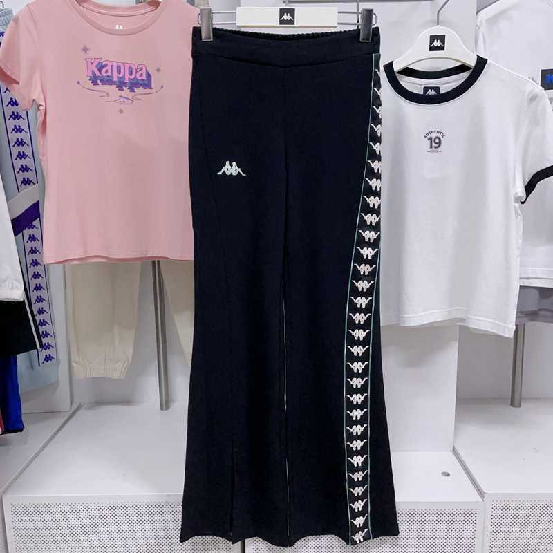 Kappa Women's Cross Label Fashion Knitted Sports Pants Micro Pull Straight Leg Pants