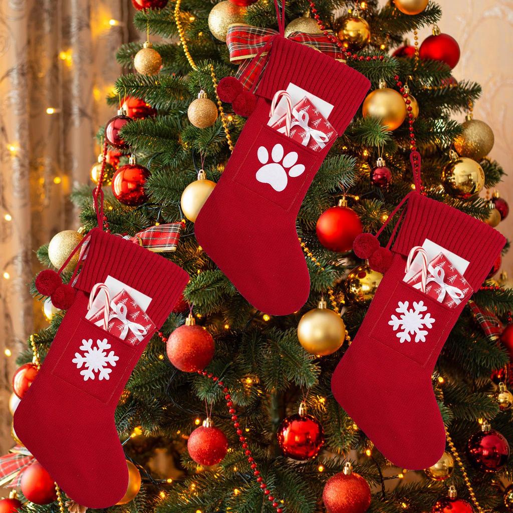 Christmas Socks Knit Christmas Stockings For Family Farmhouse Monogram Snowflake Christmas Stockings Stocking Stocking