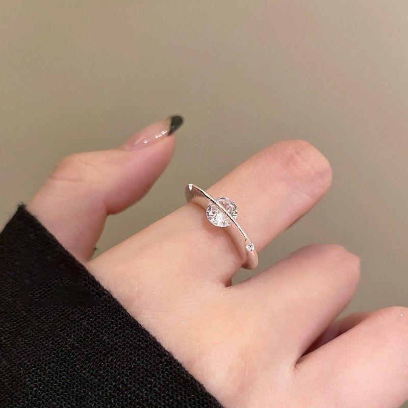Geometric Rotating Planet Zircon Adjustable Opening Rings for Women Wedding Party Daily High Quality Jewelry