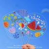 5Pcs Plastics Transparent Blank Fan Children Diy Stage Performance Hand Fan Decor For Diy Craft Make Hand Graffiti Fan