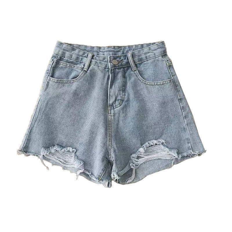 Women's Light Denim Wide-Leg Shorts - European & American Style