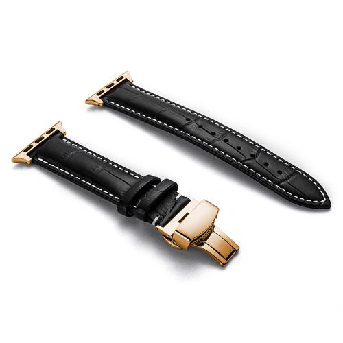 Leather strap for Apple watch band 44mm 40mm 45mm 41mm 49mm 42mm 38mm Butterfly buckle Bracelet iwatch serie 3 5 6 se 7 8 ultra