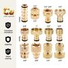 Brass Garden Hose Quick Connector Water Pipe Tap Adaptor Fitting for 1/2"3/4"3/8"1/4" Irrigation Tube Water Stop Repair Joints