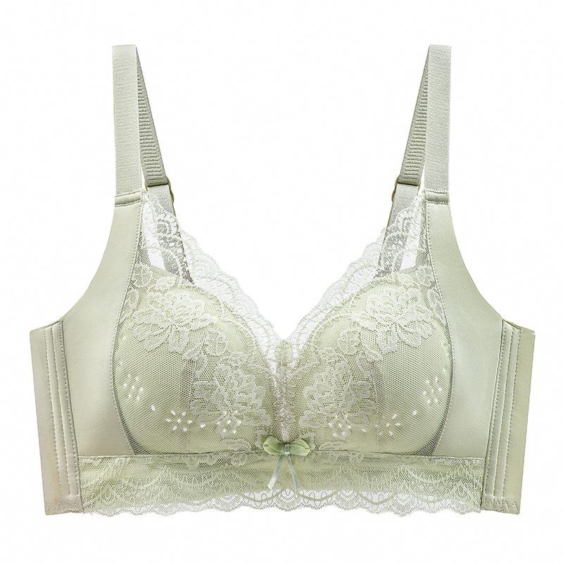 Bra Summer Ultra-thin Underwear Summer Thin Women's Non-magnetic Adjustment Type Breathable Large Chest Small Anti-sagging Bra