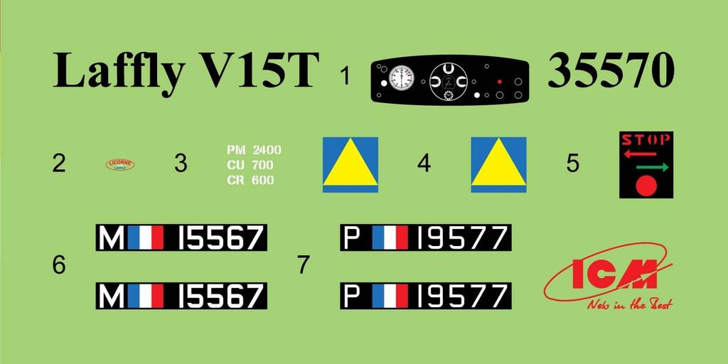 ICM French Army Lafley V15T with Hotchkiss Machine Gun Plastic Model Kit 35572 1/35