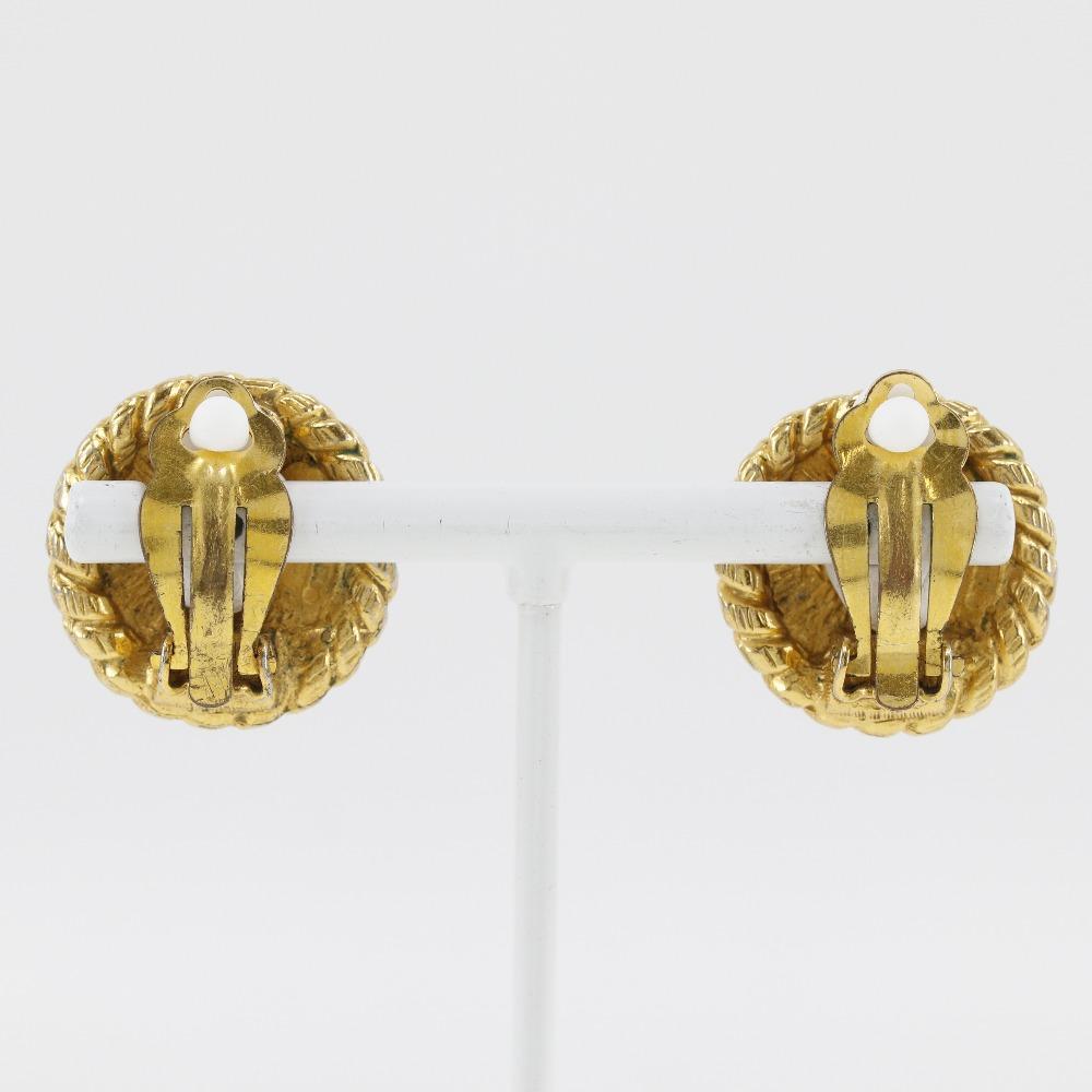 CHANEL COCO Mark Earring vintage Plated Gold 16g Women Used