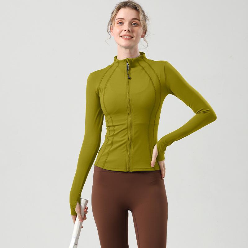 

Женская куртка для йоги с воротником-стойкой Lulu: Топ для пилатеса и фитнеса с длинным рукавом на осень/зиму Medium