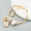Adjustable Pink Pearl Shell Bracelet Shiny Diamond Ball Bracelet