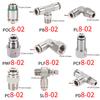 SUS 304 Edelstahl Pneumatikschlauchfitting PC PCF PL PE PU 8mm Vollmetall Schnellverschluss Rohrverbinder Gelenk 1/2 1/8 1/4 3/8 Motordichtungen 6