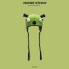 Pullover hat green female autumn and winter warm cute cartoon wool hat male