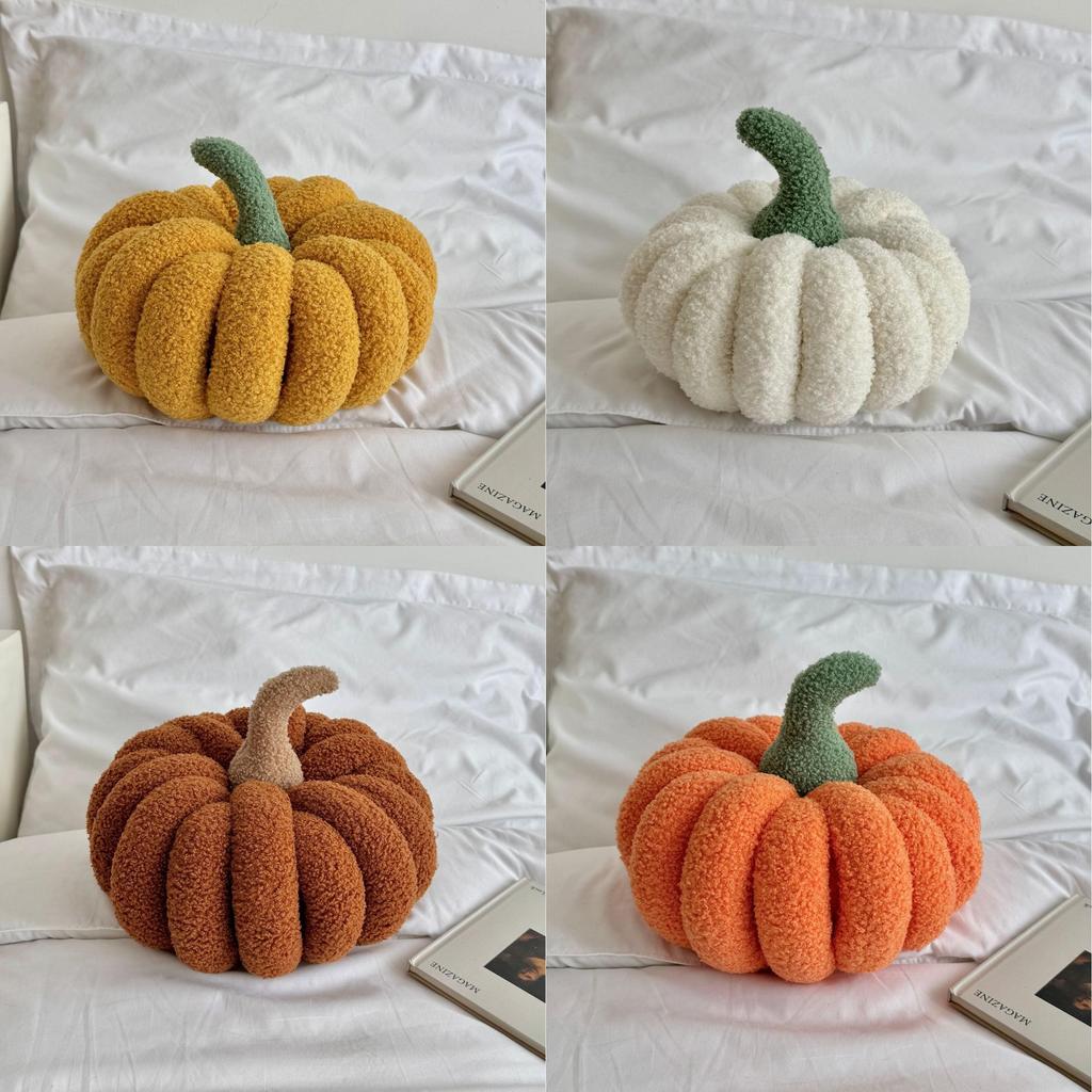 Almohada de Peluche de Calabaza de Halloween con Tejido Suave para Decoración del Hogar y Comodidad