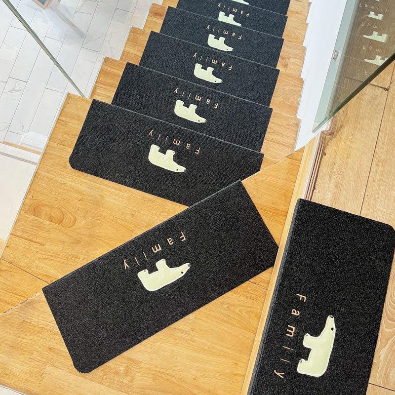 Luminous Self-Adhesive Stair Tread Mats - Splicable, Glue-Free, Solid Wood Protection Carpets