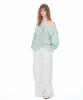 AEGO FREEDOM LAB Drape Tuck Off-Shoulder Top_Mint Green