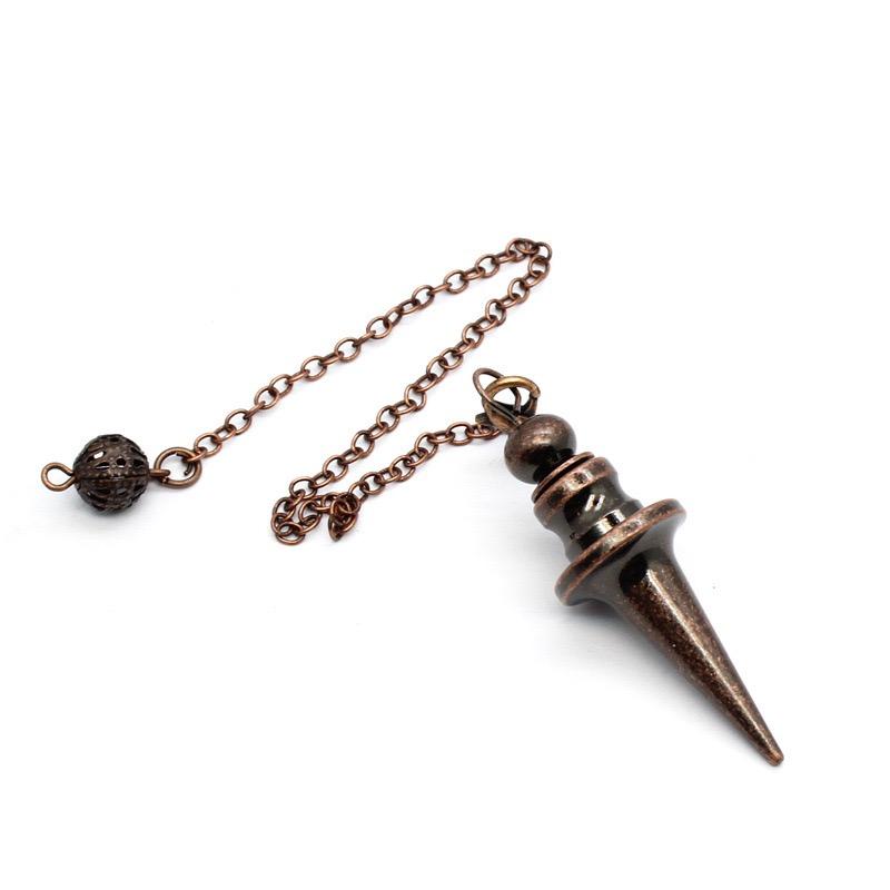 Cone 100% Copper Brass Metal Pendant Pendulum for Divination Dowsing Reiki Healing Egyptian Isis Pendulos Professional A001