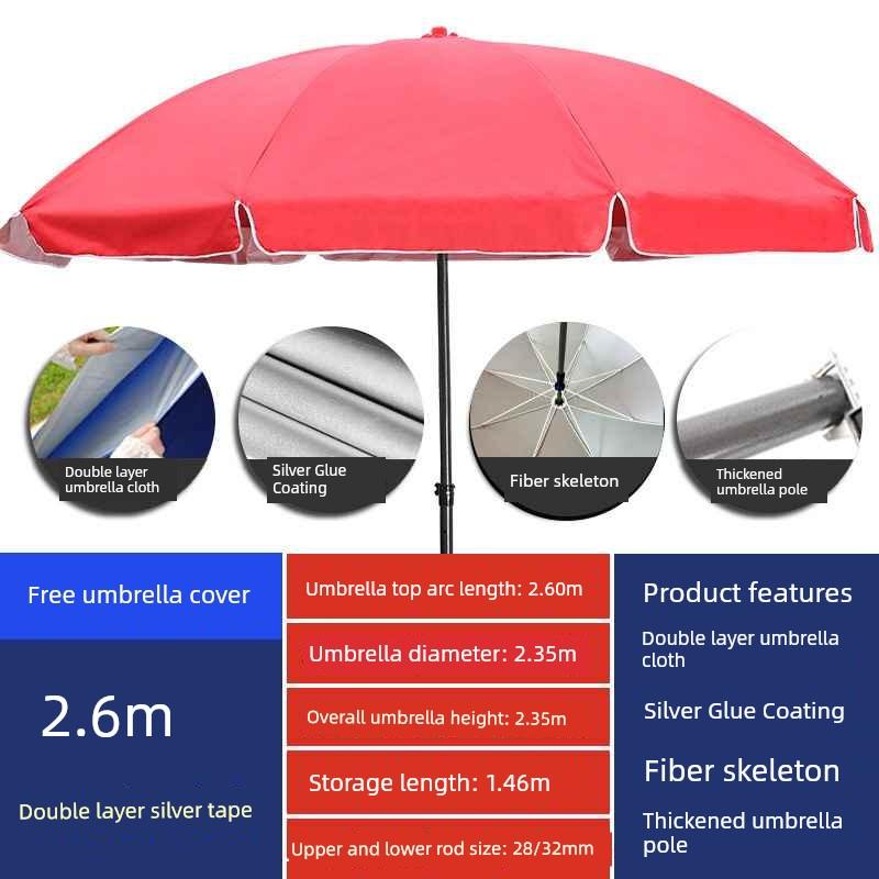 Outdoor Beach Parasol, Sun Umbrella, Large Commercial Umbrella for Shop Stalls, Waterproof and Sun-Protective Umbrella, Patio Umbrella, Canopy