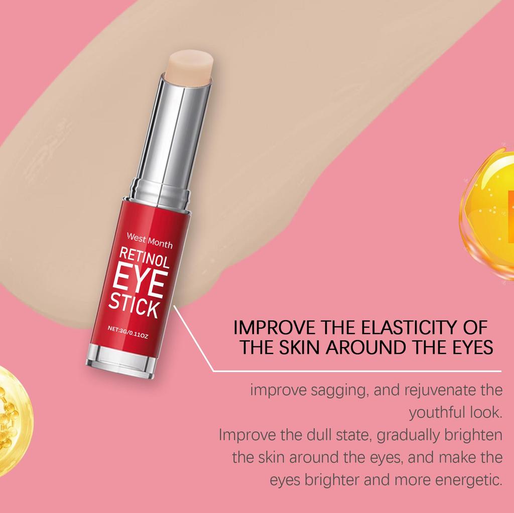 West&Month Retinol Eye Cream Stick Firming, Hydrating, Brightening Massage Around the Eyes For the Eye Area 3g