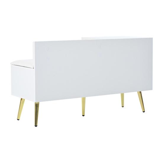 Shoes Organizer Shoe Cabinet with Storage Space, Padded Bench And Backrest, Holder Shelf Metal Handles Solid Legs