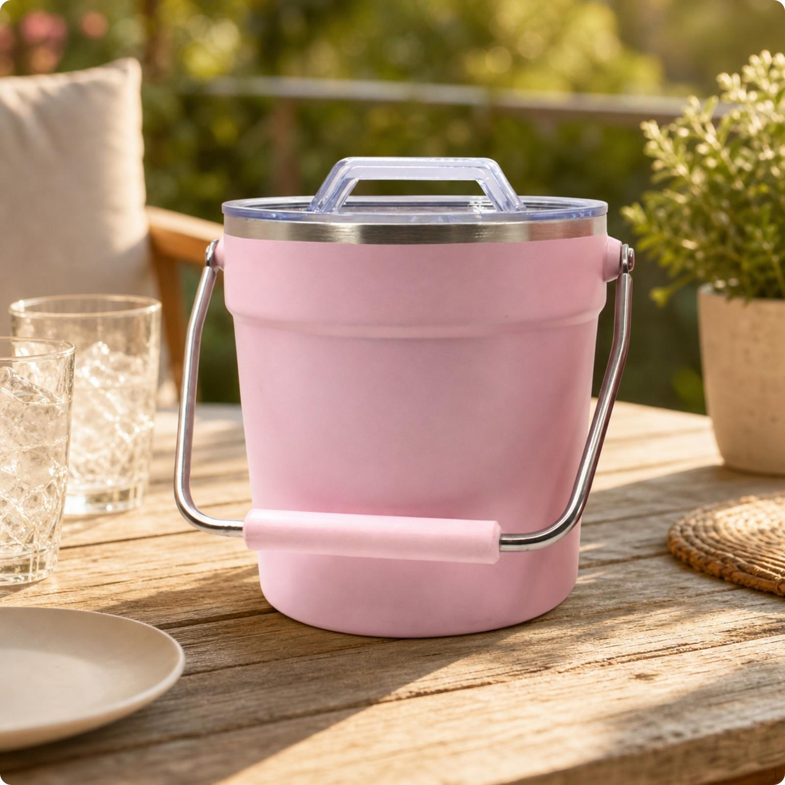 Ice Container with Lid Portable Insulated