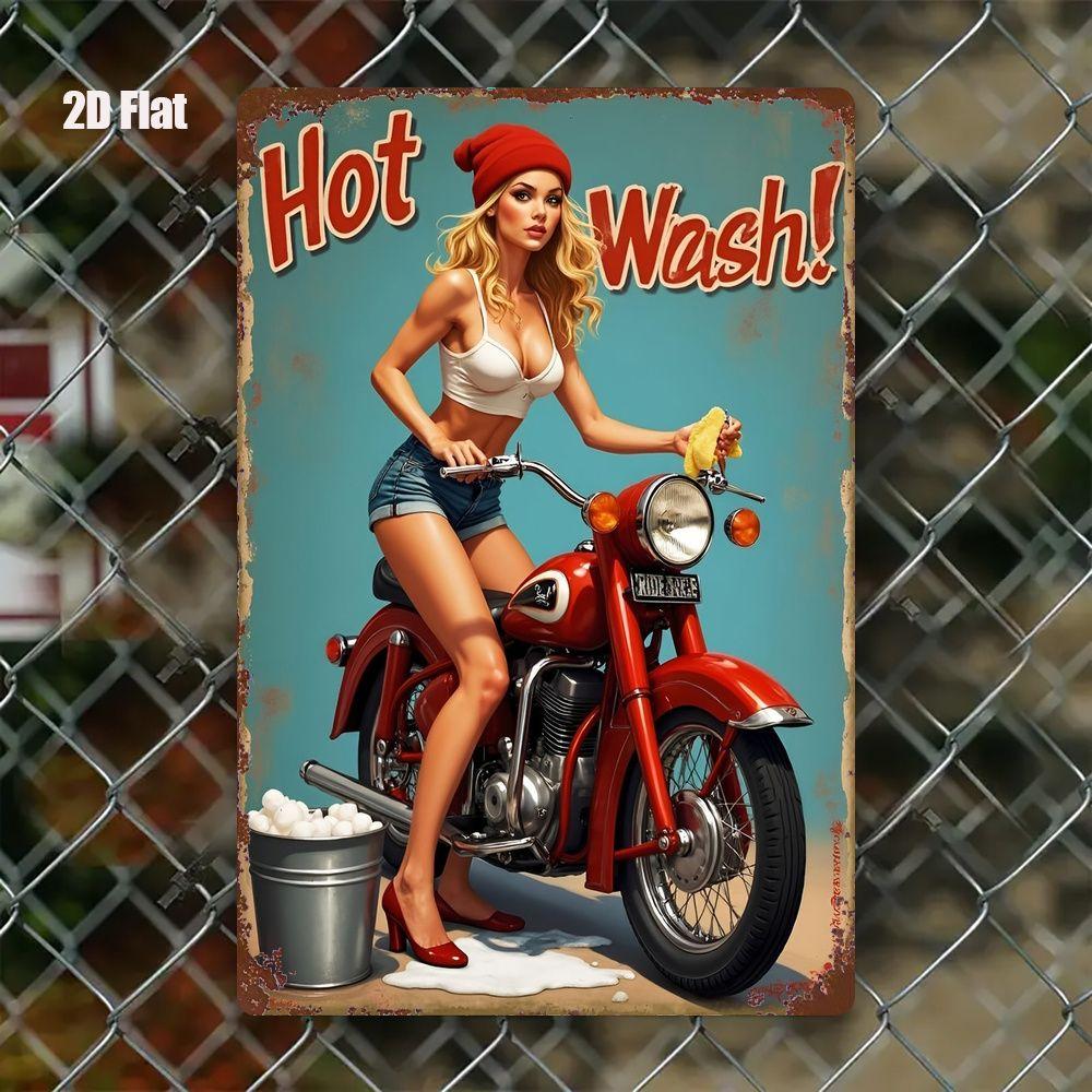 Retro Metal Tin Sign Car Engines & Characters Decor for Garage Man Cave 20x30 Cm