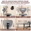 Silla de Oficina Giratoria Silla de Yoga, Meditación con Respaldo Ergonómico, Piernas Cruzadas Transpirable Cuero Sintético Ruedas, Arrodillado para Yoga en Casa, Ajustable
