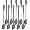 10Pcs Black Coffee Spoon Eco-Friendly Stainless Steel  Tea Stir Spoon Tableware Long Handle Ice Cream Dessert Spoons Kitchen Supplies