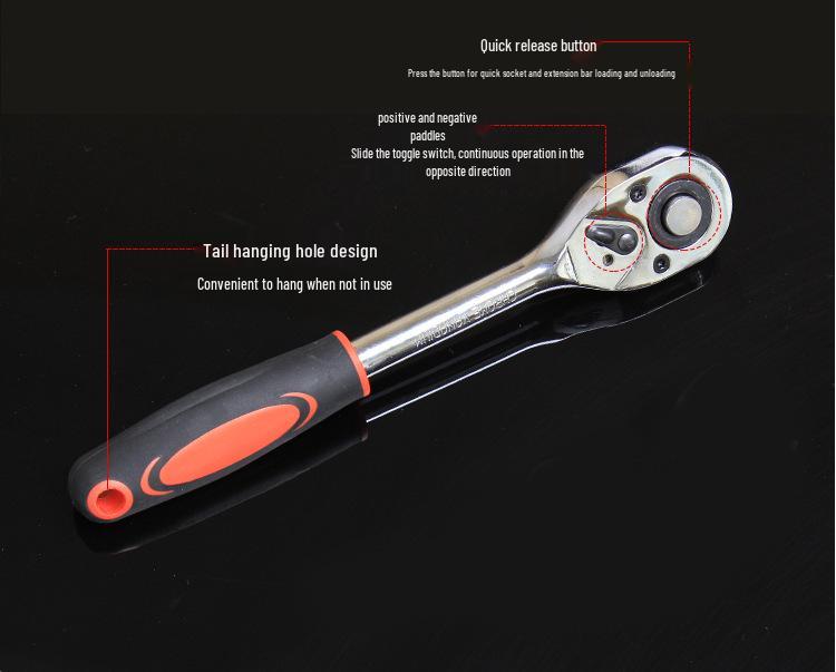 12-Piece Multifunctional Auto Repair Tool Set: Ratchet Quick Socket Wrench for Car Onboard Use