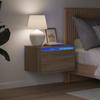 Vidaxl Hanging Nightstands With LED, 2 Pcs, Sonoma Oak