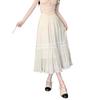 Elegant High Waist White Maxi Skirt With Shear Chiffon Fabric For Summer Casual Wear