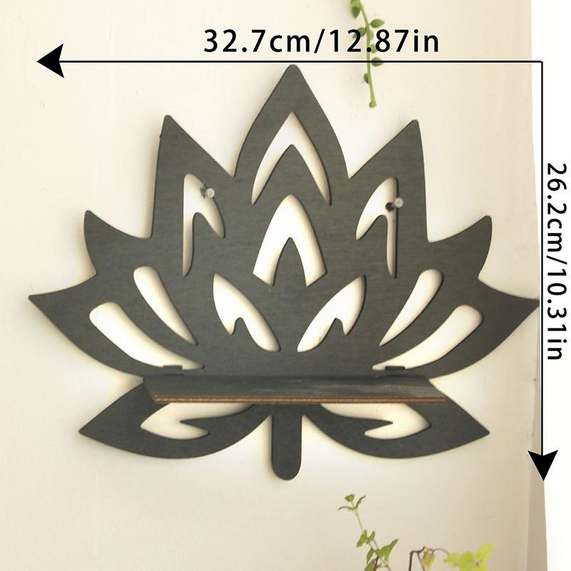 Butterfly Floating Wall Shelf Crystal Shelf Lotus Display Room Ornaments Modern Home Decoration Rack Home Wood Decor Aesthetic