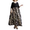 The real shot is the new 125kg fat MM to cover the meat and show thinness, and the color matching cotton and linen dress women's clothing.