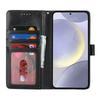 For Samsung Galaxy S24+ Stand Case Textured Leather Wallet Phone Cover with Strap