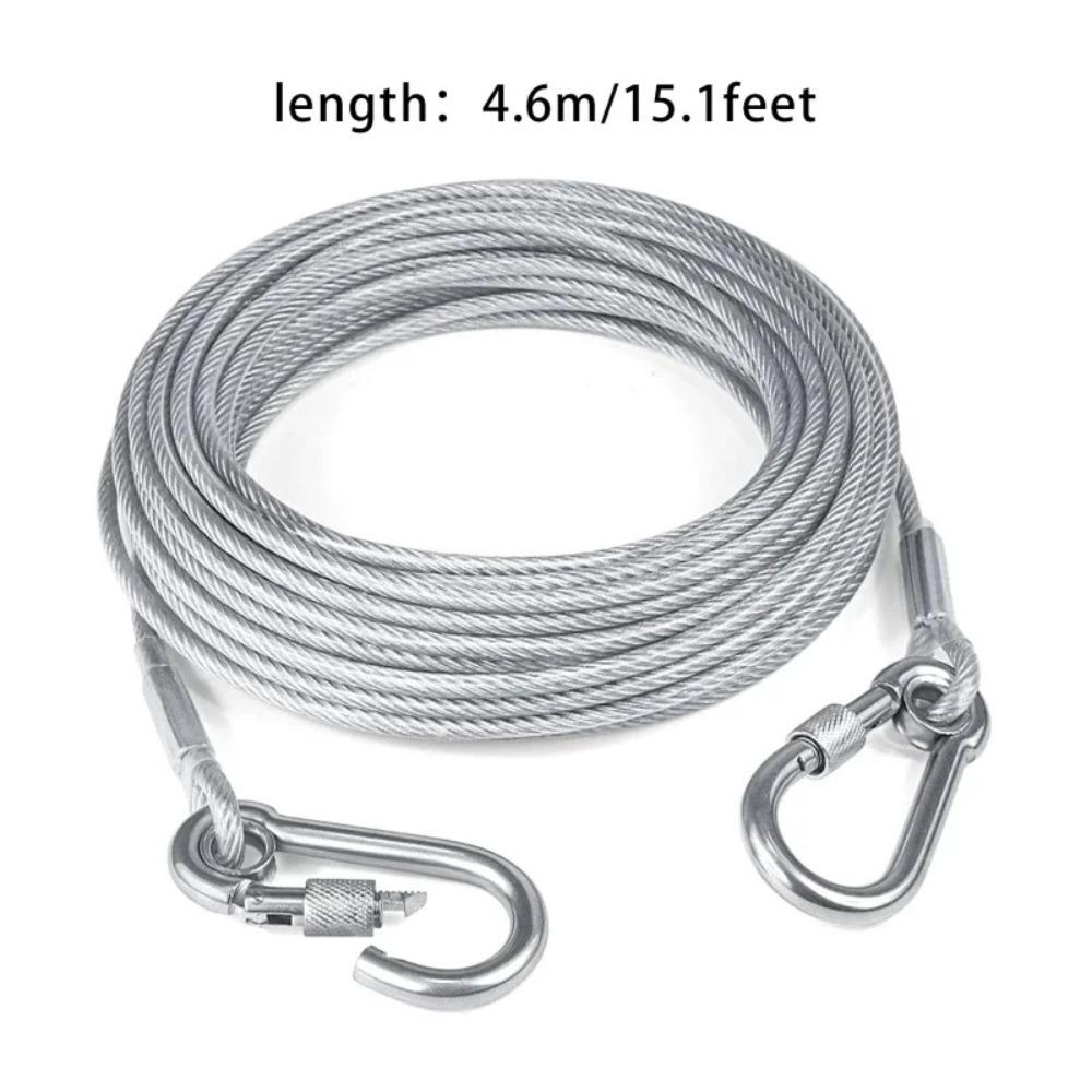 

Silver Dogs Strap Anti-rust Leash Raction Rope New Training Collar Outdoor Length 460cm
