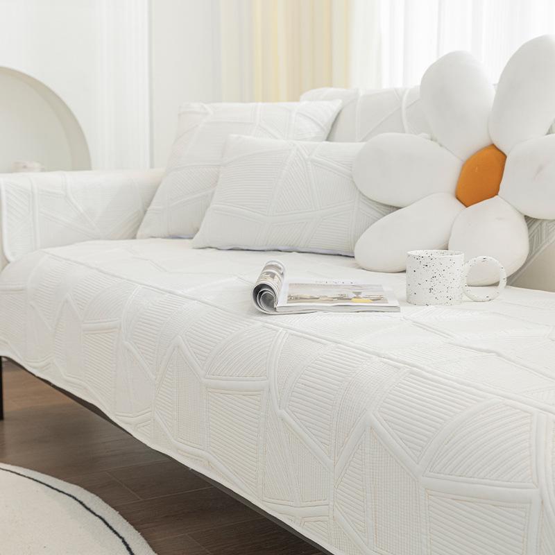 Praná Bavlněná Polštář na Pohovku Jednoduchý Moderní Univerzální pro Všechna Roční Období Obývací Pokoj Kožený Polštář na Pohovku Látkový Protiskluzový Potah Potah